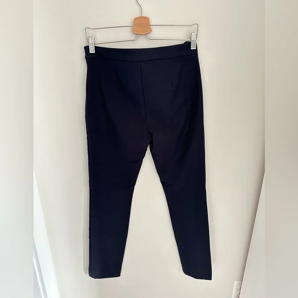 Tory Burch side zip stretch‎ navy structured ankle pants size 6
